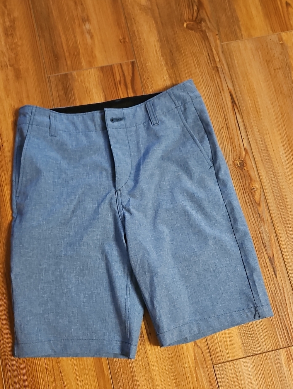 Volcom Men's Chambray Blue Flat-Front Shorts